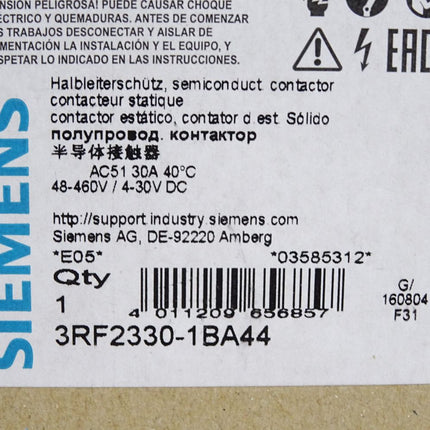 Siemens Halbleiterschütz 3RF2330-1BA44 / Neu OVP - Maranos.de