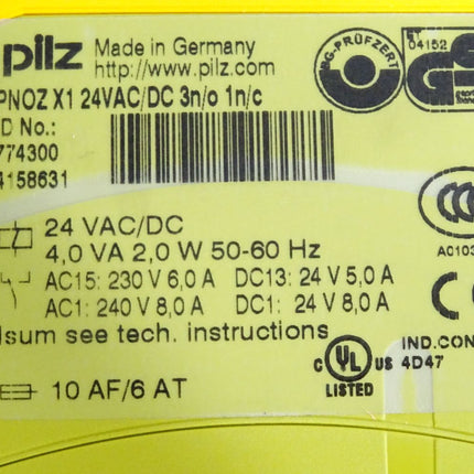 Pilz 774300 Sicherheitsschaltgerät PNOZ X1 24VAC/DC 3n/o 1n/c - Halterung fehlt - Maranos.de