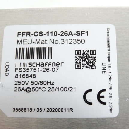 Schaffner FFR-CS-110-26A-SF1 Funkentstörfilter für FR-D720S-100SC / Neuwertig