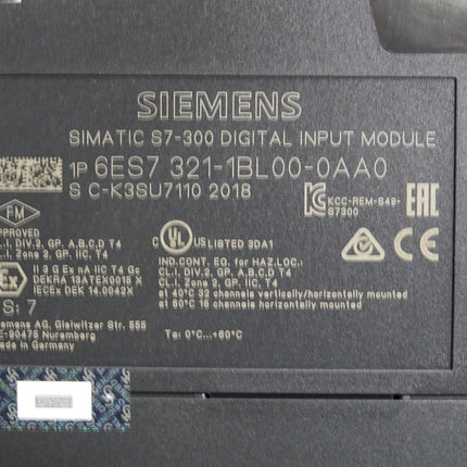 Siemens S7-300 SM321 6ES7321-1BL00-0AA0 6ES7 321-1BL00-0AA0 FS:7 / Unbenutzt - Maranos.de