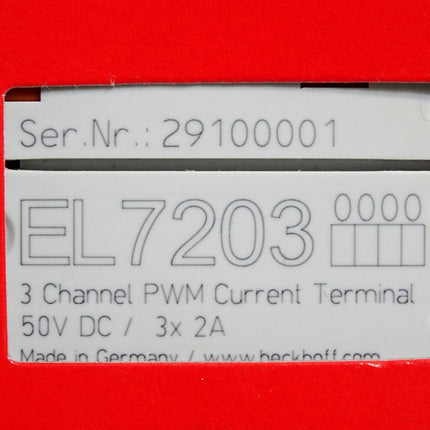 Beckhoff EL7203 3 Channel PWM Current Terminal / Neu OVP versiegelt - Maranos.de