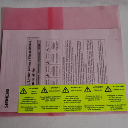 Siemens Beipack für Geräte mit Lithium Batterien A5E00197234 Neu OVP versiegelt - Maranos.de