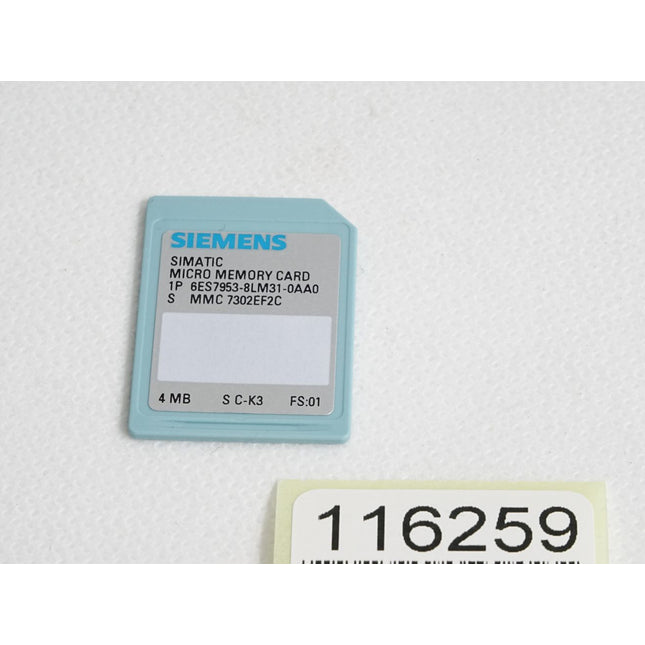 Siemens Micro Memory Card 4MB 6ES7953-8LM31-0AA0 6ES7 953-8LM31-0AA0 / Neuwertig - Maranos.de