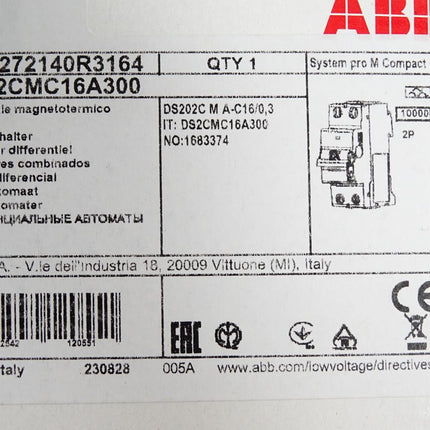 ABB FI/LS-Schalter 2CSR272140R3164 DS202CMC16A300 / Neu OVP - Maranos.de