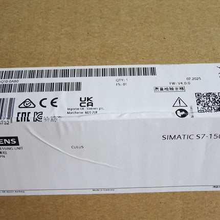 Siemens S7-1500 CPU1517TF-3 6ES7517-3UQ10-0AB0 6ES7 517 / Neu OVP versiegelt - Maranos.de