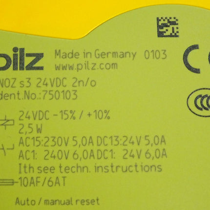 Pilz 750103 PNOZ s3 24VDC 2 n/o PNOZsigma Sicherheitsschaltgerät / Neuwertig