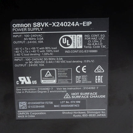 Omron Power Supply S8VK-X24024A-EIP - Maranos.de