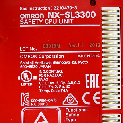 Omron Safety CPU Unit NX-SL3300 - Maranos.de