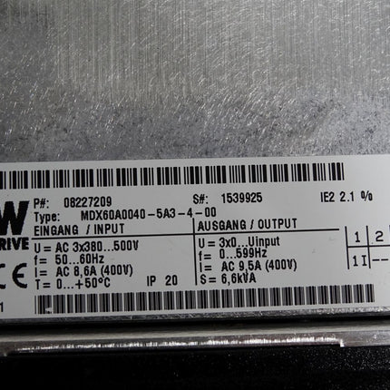 SEW Eurodrive Movidrive MDX61B0040-5A3-4-00 4kW + DER11B / Erneuert - Maranos.de