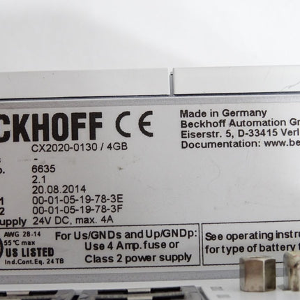 Beckhoff CX2020-0130 4GB CPU-Grundmodul - Maranos.de