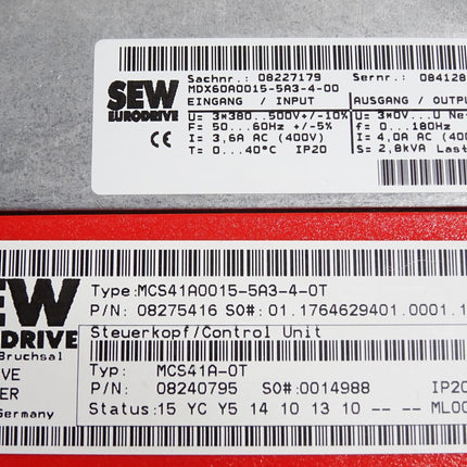 SEW Eurodrive Movidrive MCS41A0015-5A3-4-0T 1.5kW - Maranos.de