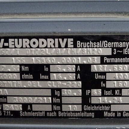 SEW Getriebemotor SA57T DY72L/B/TH/SM20 3000r/min i14.24 15515860.0001.03 7.5Nm - Maranos.de