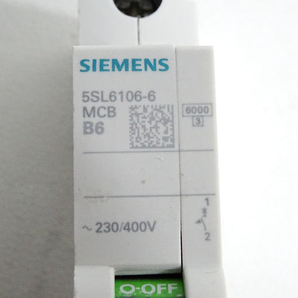 Siemens 5SL6106-6 MCB B6 Leitungsschutzschalter