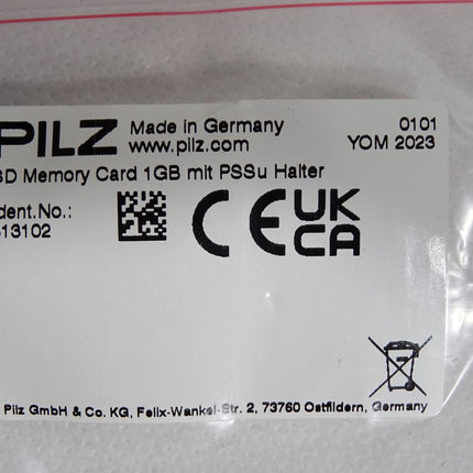 Pilz SD Memory Card 1GB mit PSSu Halter 313102 / Neu OVP - Maranos.de