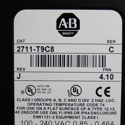 Allen Bradley 2711-T9C8 PanelView 900 Standard Operator Terminal - Maranos.de