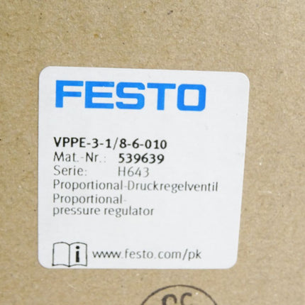 Festo 539639 Proportional-Druckregelventil VPPE-3-1/8-6-010 / Neu OVP - Maranos.de