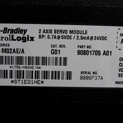 Allen Bradley ControlLogix 1756-M02AE/A 2 Axis Servo Module - Maranos.de