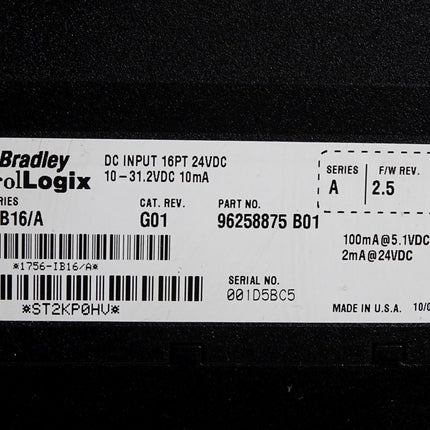 Allen Bradley ControlLogix 1756-IB16/A DC Input 16 PT 24VDC - Maranos.de