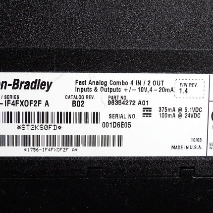 Allen Bradley 1756-IF4FXOF2F Fast Analog Combo - Maranos.de