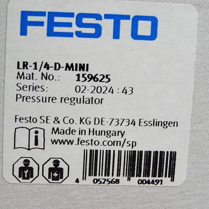 Festo Druckregelventil 159625 LR-1/4-D-MINI  / Neu OVP