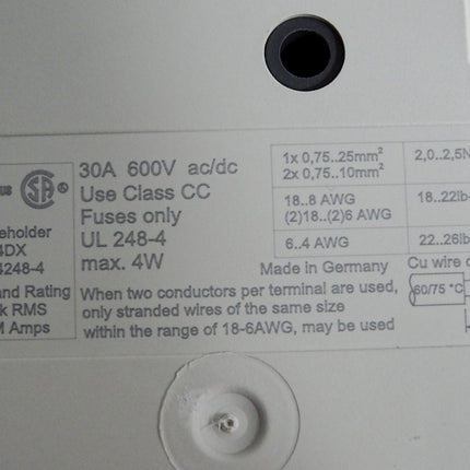 Wöhner Fuseholder 34DX UL4248-4  AES CC 30A 31300 3P - Maranos.de