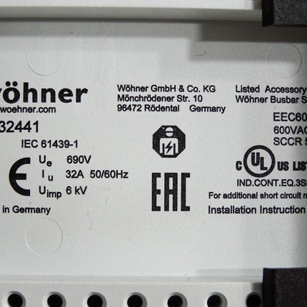 Wöhner 32441 Sammelschienenadapter 32A - Maranos.de