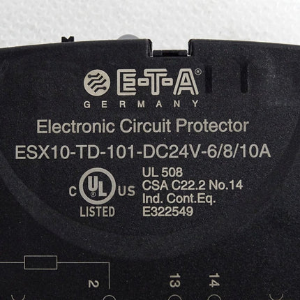 ETA E-T-A Electronic Circuit Protector ESX10-TD-101-DC24V-6/8/10A