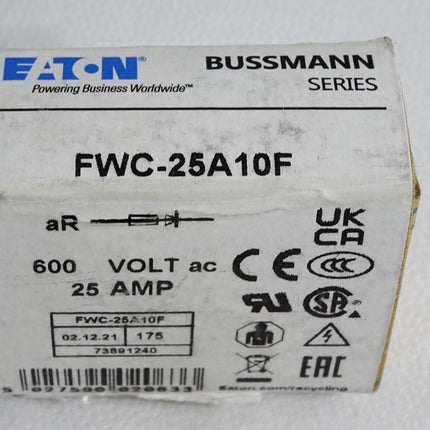Eaton Bussmann Sicherungen FWC-25A10F 600VAC 25A / Inhalt:10 Stück / Neu OVP - Maranos.de