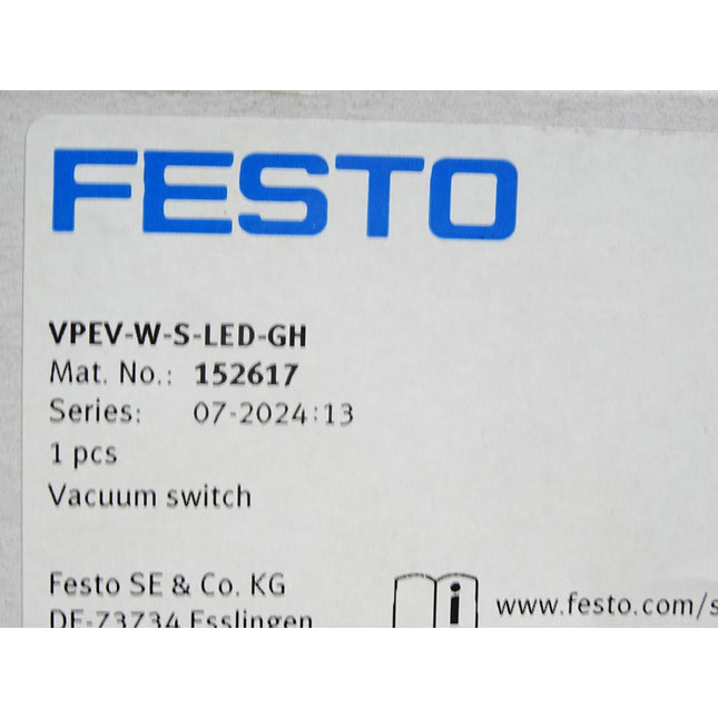 Festo 152617 Vakuumschalter VPEV-W-S-LED-GH / Neu OVP versiegelt - Maranos.de