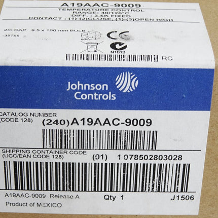 Johnson Controls A19AAC-9009 Einstufenthermostat / Neu OVP versiegelt - Maranos.de