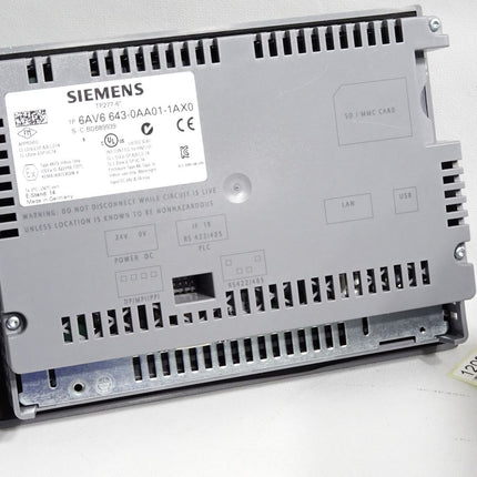 Siemens TP277 6" Panel 6AV6643-0AA01-1AX0 6AV6 643-0AA01-1AX0