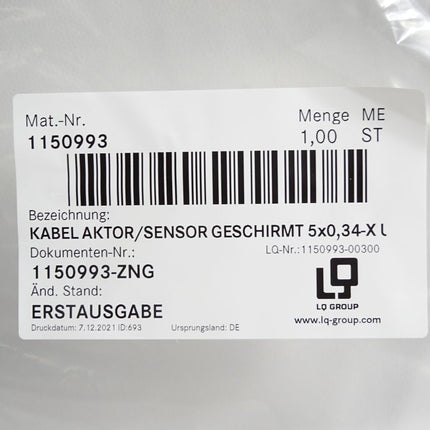LQ Group Kabel Aktor/Sensor 5x0,34 1150993-00300 / Neu OVP - Maranos.de