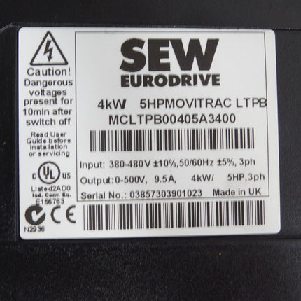SEW Eurodrive 4kW MCLTPB00405A3400 5HPMOVITRAC LTPB MCLTPB0040-5A3-4-00 - Maranos.de