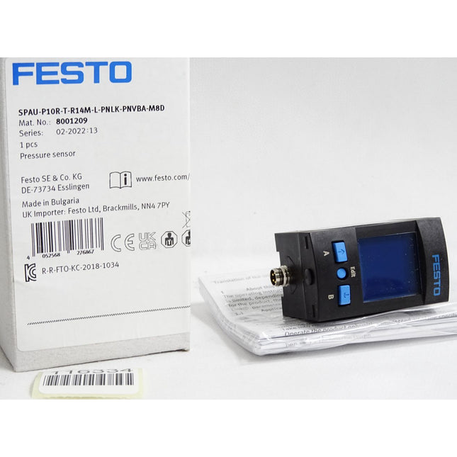 Festo 8001209 SPAU-P10R-T-R14M-L-PNLK-PNVBA-M8D Drucksensor / Neu OVP - Maranos.de