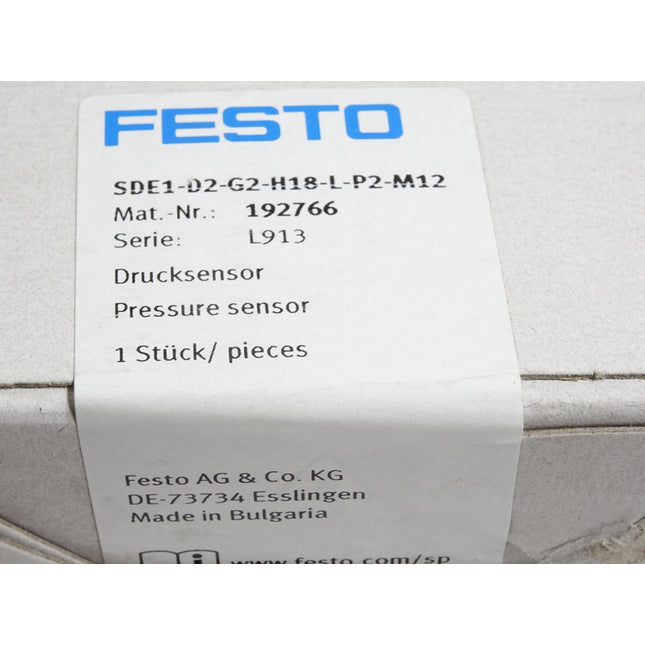 Festo 192766 SDE1-D2-G2-H18-L-P2-M12 Drucksensor / Neu OVP versiegelt - Maranos.de