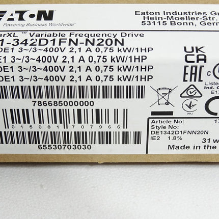 Eaton DE1-342D1FN-N20N 0.75kW Drehzahlstarter / Neu OVP - Maranos.de