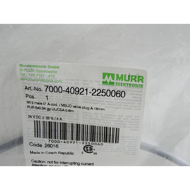 Murr Elektronik Kabel 7000-40921-2250060 / Neu OVP - Maranos.de