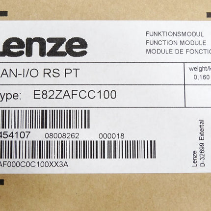 Lenze Funktionsmodul CAN-I/O RS PT E82ZAFCC100 00454107 / Neu OVP