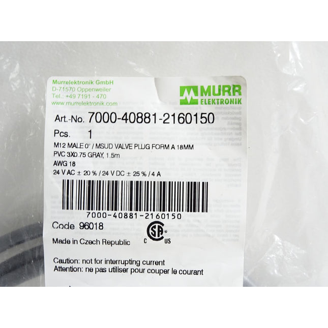 Murr Elektronik Kabel 7000-40881-2160150 / Neu OVP - Maranos.de