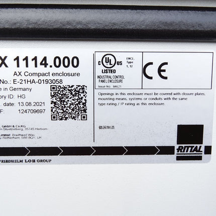 Rittal Schaltschrank AX1114.000 B1000xH1400xT300mm / Neuwertig