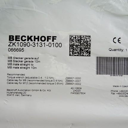 Beckhoff ZK1090-3131-0100 10m EtherCAT-Leitung / Neu OVP - Maranos.de
