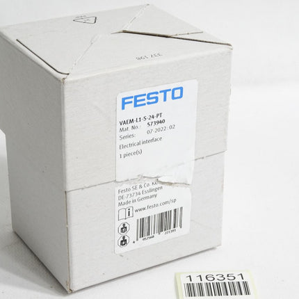 Festo 573940 Elektrik-Anschaltung VAEM-L1-S-24-PT / Neu OVP - Maranos.de