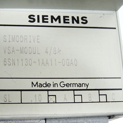 Siemens Simodrive VSA-Modul 4/8A 6SN1130-1AA11-0GA0 Version A