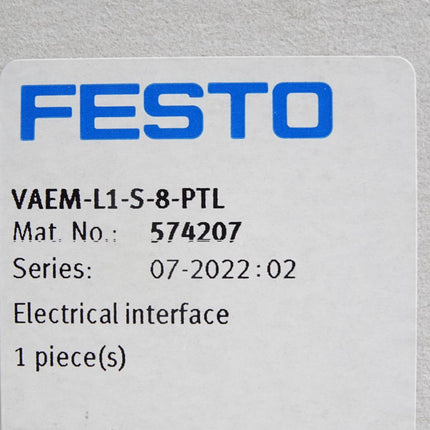 Festo 574207 Elektrik-Anschaltung VAEM-L1-S-8-PTL / Neu OVP versiegelt - Maranos.de