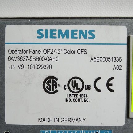 Siemens Operator Panel color OP27-6" 6AV3627-5BB00-0AE0 - Maranos.de
