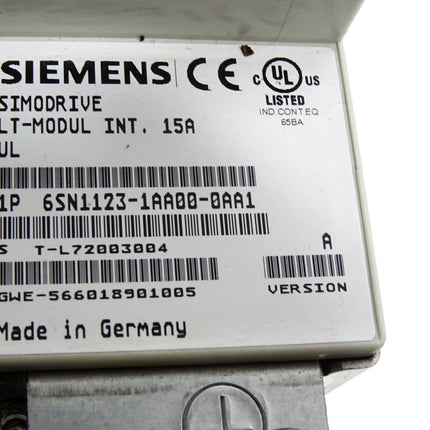 Siemens Simodrive LT-Modul INT. 15A 6SN1123-1AA00-0AA1 Version A