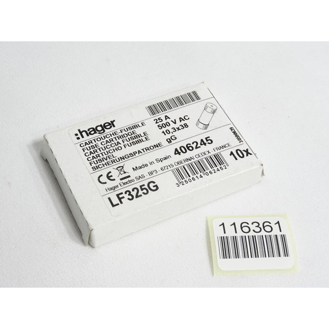 Hager LF325G gG 500VAC 25A 406245 / Inhalt:10 Sicherungen / Neu OVP - Maranos.de