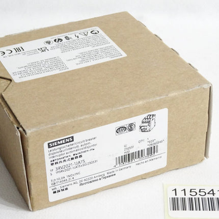 Siemens Leistungsschalter 3RV2021-1JA15 / Neu OVP - Maranos.de