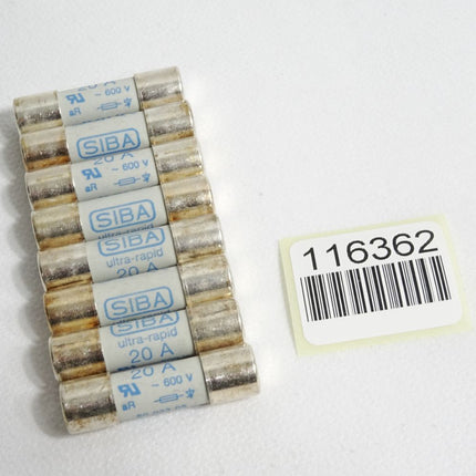 SIBA Ultra-rapid 6003305 20A 600VAC / Inhalt:8 Sicherungen / Neu - Maranos.de