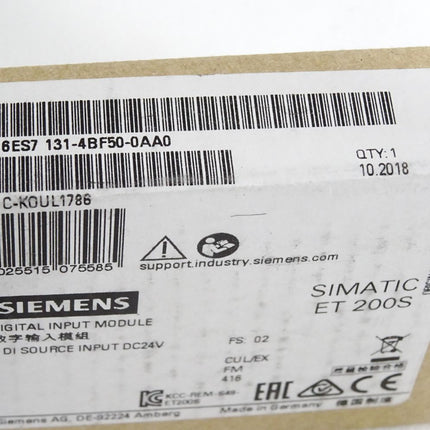Siemens ET200S 6ES7131-4BF50-0AA0 6ES7 131-4BF50-0AA0 / Neu OVP versiegelt - Maranos.de